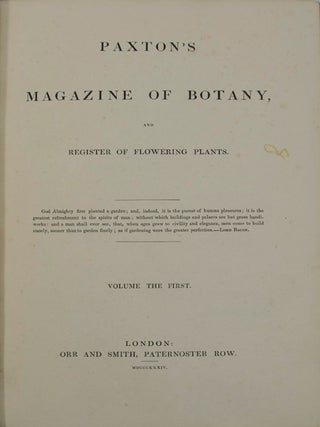 Paxton's Magazine of Botany and Flowering Plants
