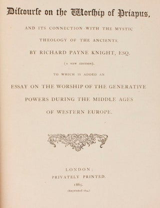 Item #64694 Discourse on the Worship of Priapus, Richard Payne KNIGHT