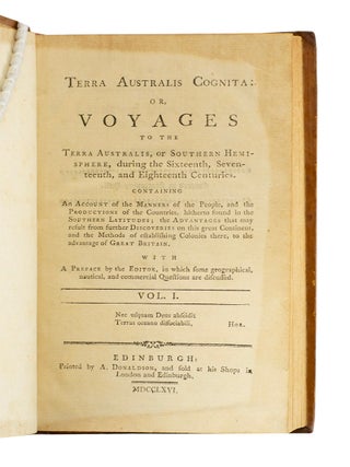 Terra Australis Cognita or, Voyages to the Terra Australis
