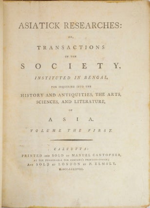 Asiatick researches or transactions of the Society,