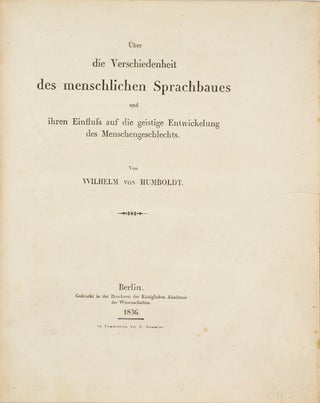 Über die Verschiedenheit des menschlichen Sprachbaues