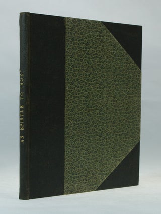 Item #66262 Epistle to "Boz" Charles DICKENS