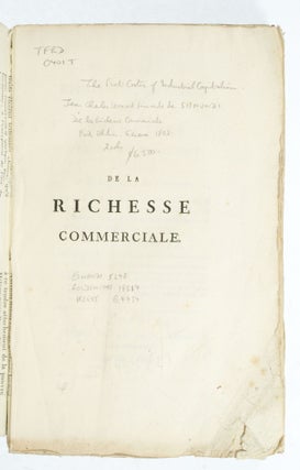 De la richesse commerciale,