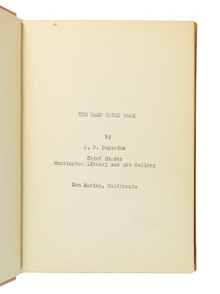 Hand Bound Book