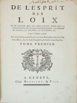 De l'Esprit des Loix