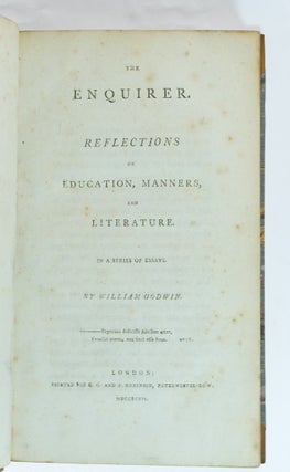 Item #66822 Enquirer. Reflections on education, manners, and literature. William GODWIN