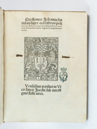 Questiones Johannis buridani super octo libros politicorum Aristotelis