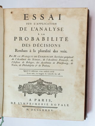 Essai sur l'application de l'analyse à la probabilité des décisions