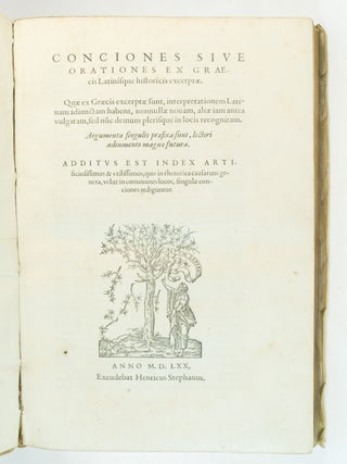 Conciones sive Orationes ex Graecis Latinisque historicis excerptae
