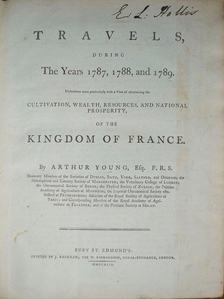 Travels During The Years 1787, 1788, and 1789