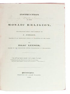 Instruction in the Mosaic Religion