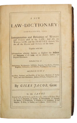 New Law-Dictionary:
