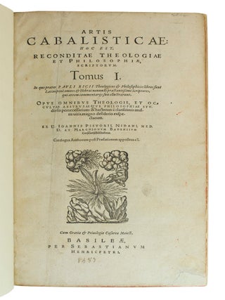 Artis Cabalisticae: Hoc Est, Recondite Theologiae Et Philosophiae, Scriptorum