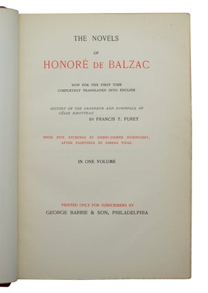 Novels of Honoré De Balzac