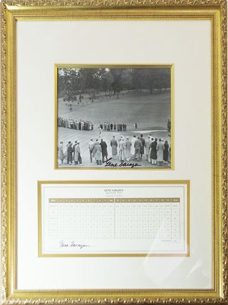 Item #67680 Gene Sarazen Signed Photograph and Signed Score Card. Gene SARAZEN