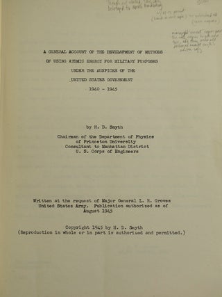 General Account of the Development of Methods of Using Atomic Energy