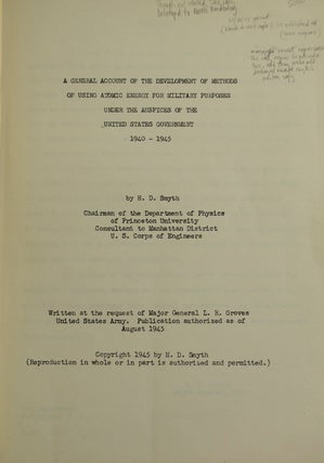 General Account of the Development of Methods of Using Atomic Energy