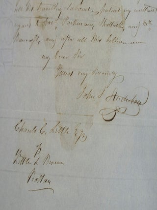Autograph Letter Signed to Charles C. Little