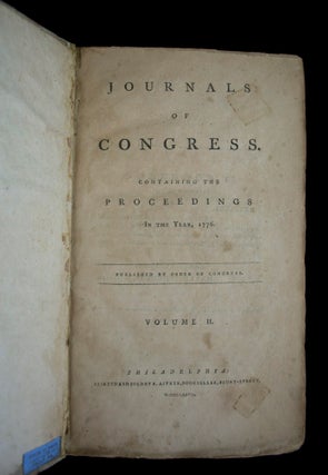 [U.S. Continental Congress] Journals of Congress.