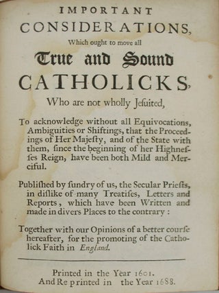 Brief Historical Account of the Behaviour of the Jesuites