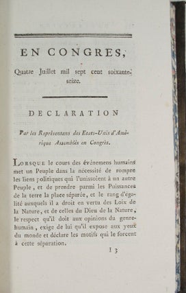 Constitutions des Treize Etats-Unis de l'Amerique
