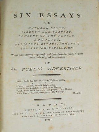 Six essays on natural rights, liberty and slavery