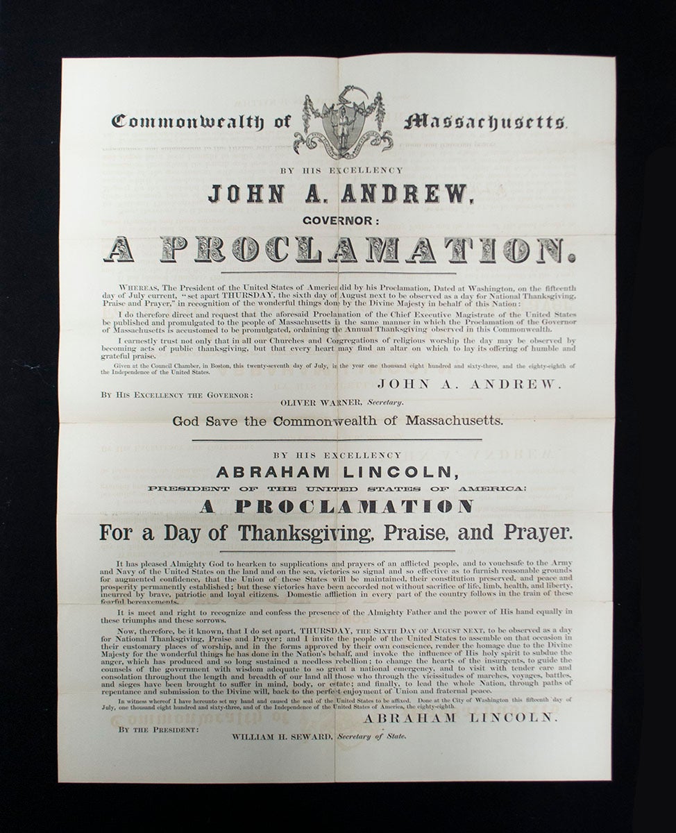 Proclamation Chum Proclamation of Thanksgiving Broadside | Abraham LINCOLN