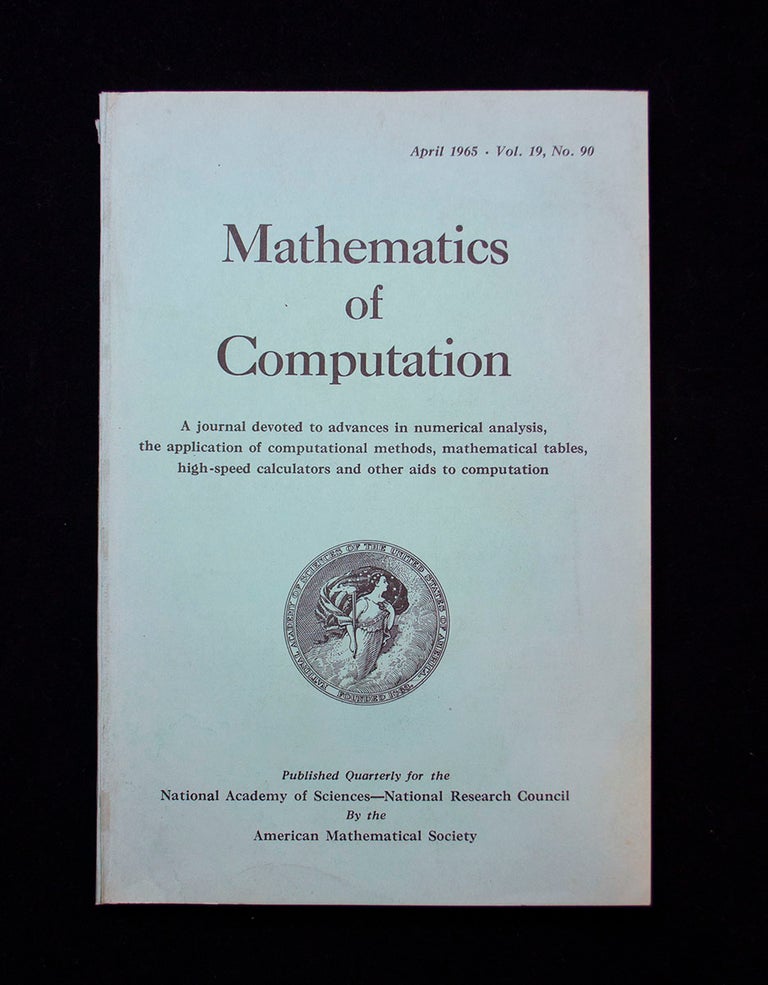 Item #68508 Algorithm for the Machine Calculation of Complex Fourier Series. James W. COOLEY.