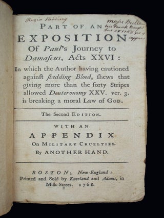 Item #68541 Part of an Exposition of Paul's Journey to Damascus, Acts XXVI:. Andrew CROSWELL