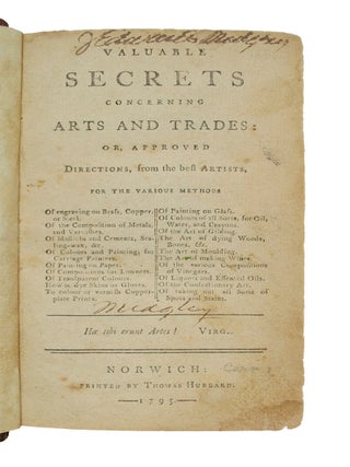 Item #68552 Valuable Secrets Concerning Arts and Trades:. COOKERY