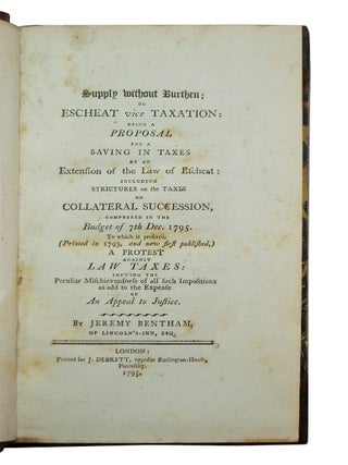 Supply without Burthen: or, Escheat vice Taxation: