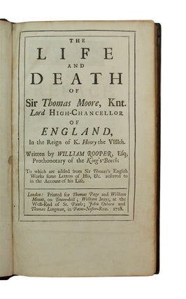 Life and Death of Sir Thomas Moore, Knt