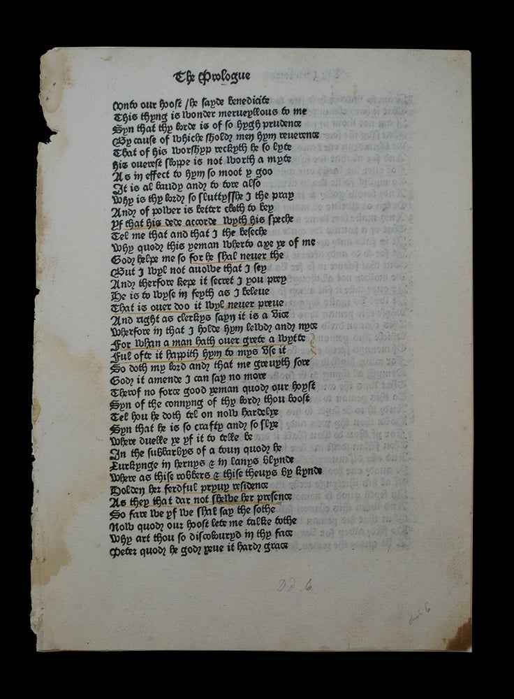 Item #68852 [A leaf from The Canterbury Tales]. Geoffrey CHAUCER.