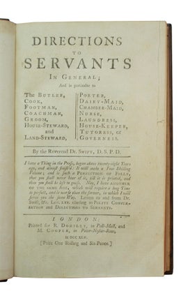 Directions to Servants In General;