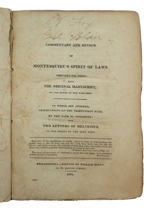 Commentary and Review of Montesquieu's Spirit of Laws