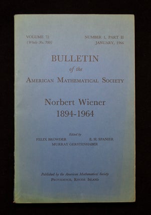 Item #68934 Bulletin of the American Mathematical Society. Norbert WIENER