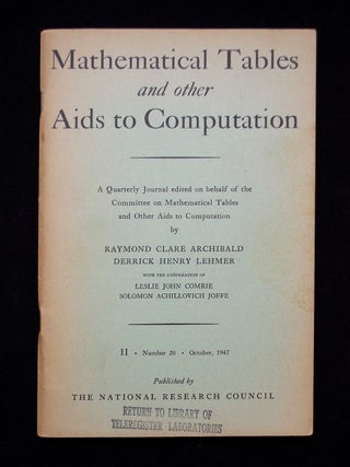Item #68936 Mathematical Tables and Other Aids to Computation. MATHEMATICS