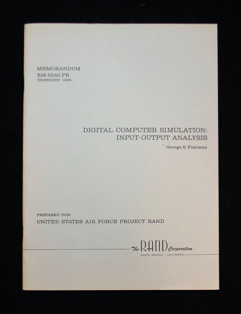 Item #68940 Digital Computer Simulation:. George S. FISHMAN.