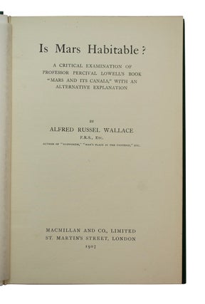 Item #68948 Is Mars Habitable? Alfred Russel WALLACE