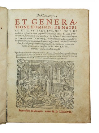 Item #68972 De conceptu et generatione hominis. Jakob RUEFF