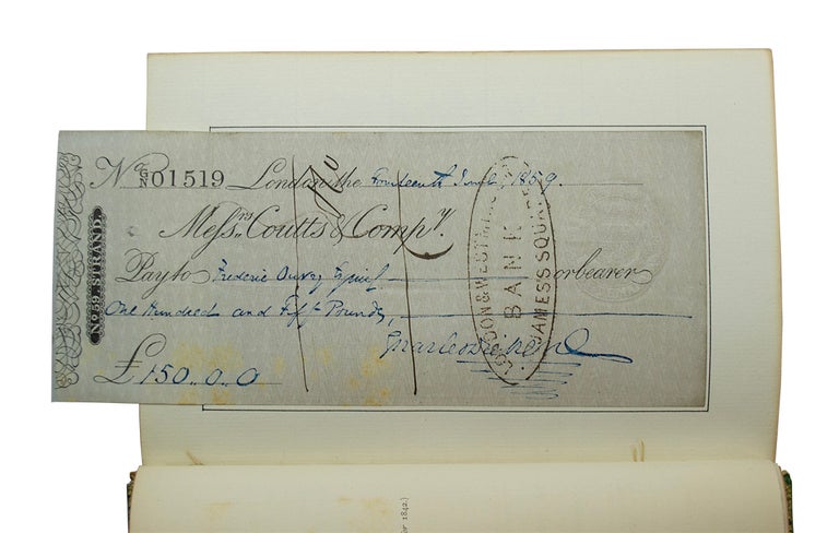 Item #68977 Signed Check. Charles DICKENS.