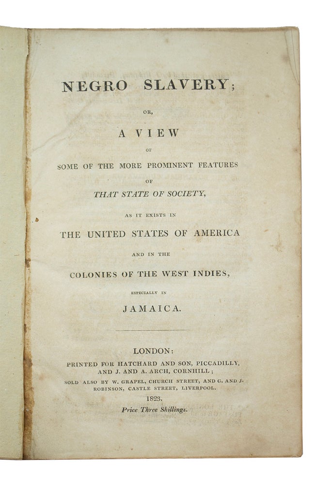 Item #68996 Negro Slavery;. Zachary MACAULAY.