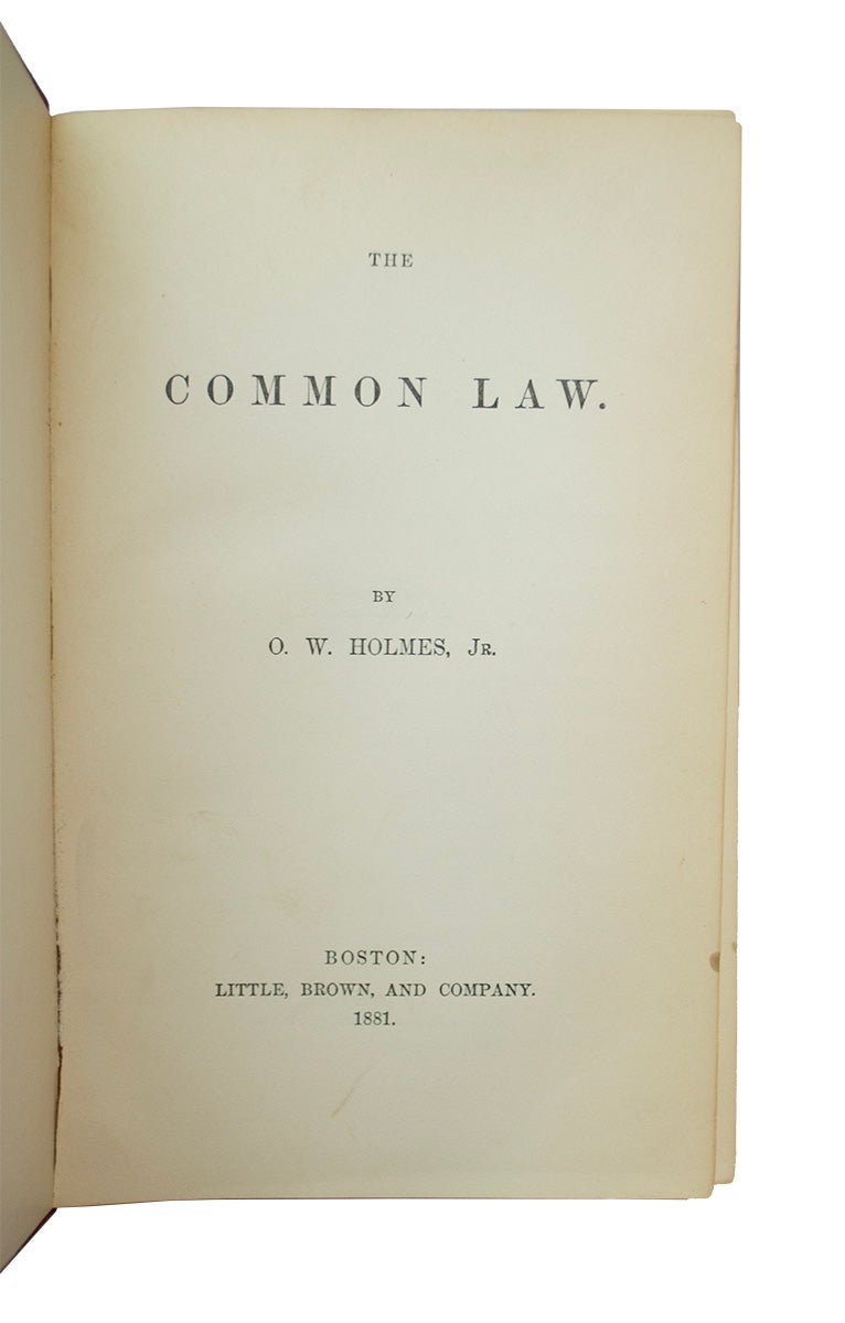 Common Law | Oliver Wendell HOLMES, Jr