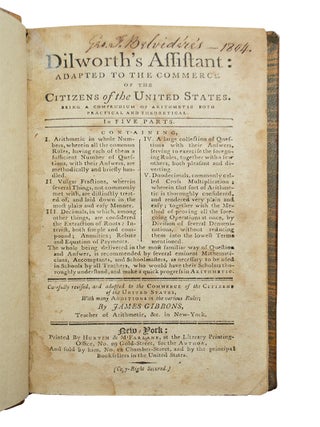 Item #69012 Dilworth's Assistant:. Thomas DILWORTH