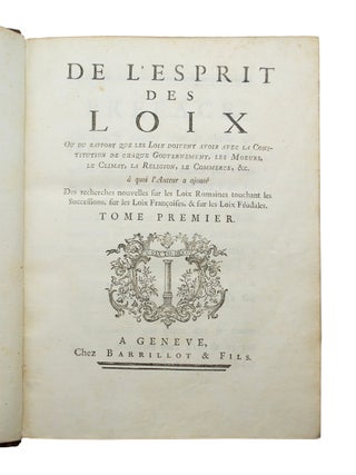 De l'Esprit des Loix