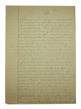 Manuscript draft for essay entitled "My Short Novels"