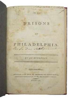 Item #69290 On the Prisons of Philadelphia. LA ROCHEFOUCAULD