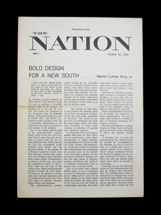 Item #69302 Bold Design for a New South. Martin Luther KING, Jr