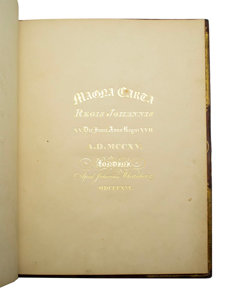 Item #69311 Magna Carta Regis Johannis XV. MAGNA CARTA.