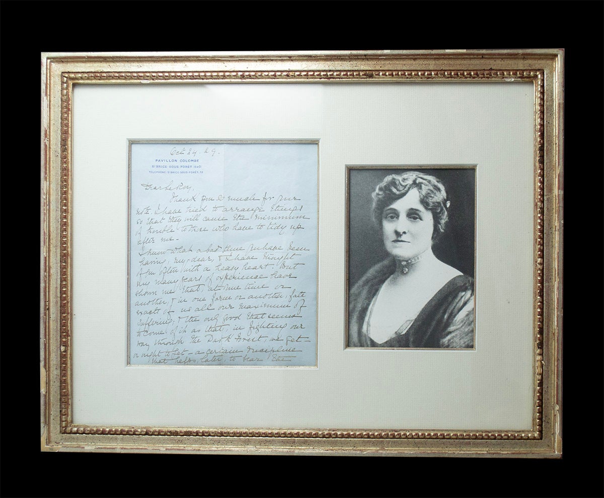 Edith Letter Autograph Letter Signed. “Edith” | Edith WHARTON